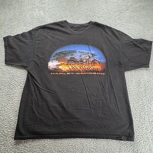 Vintage Y2K Harley Davidson Motorcycles Las Vegas T Shirt Adult XL Black Mens